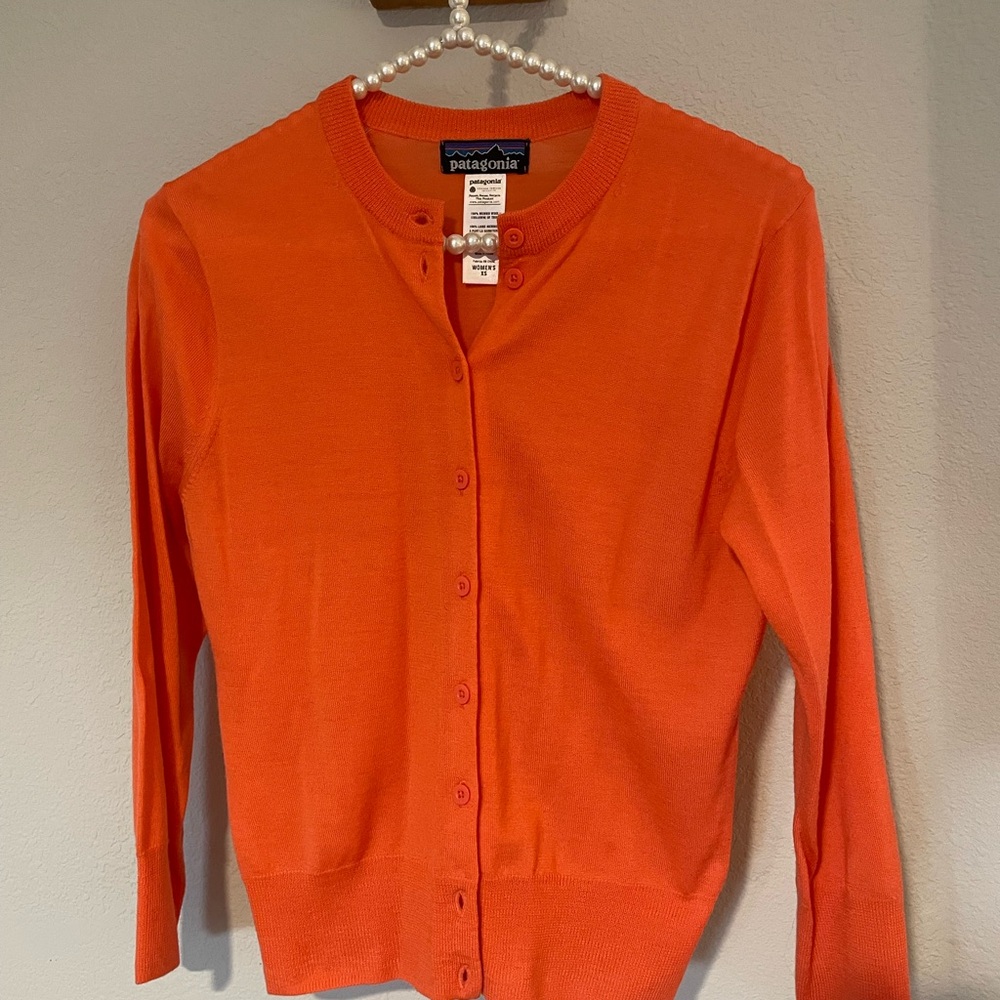 Patagonia Coral 100% Merino Wool Cardigan